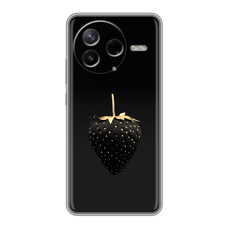 Силиконовый чехол на Poco F7 Pro с принтом Черная клубника Силиконовый чехол на Poco F7 Pro с принтом Черная клубника