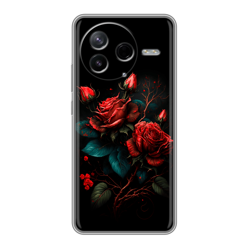 Силиконовый чехол на Poco F7 Pro с принтом Розы красные Силиконовый чехол на Poco F7 Pro с принтом Розы красные
