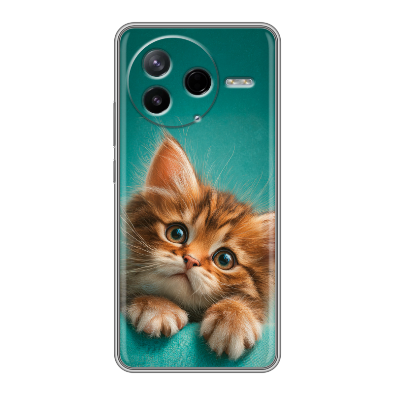 Силиконовый чехол на Poco F7 Pro с принтом котенок Силиконовый чехол на Poco F7 Pro с принтом котенок
