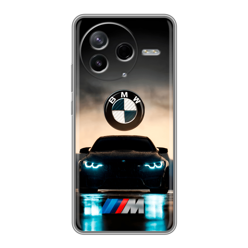 Силиконовый чехол на Poco F7 Pro с принтом БМВ BMW Силиконовый чехол на Poco F7 Pro с принтом БМВ BMW