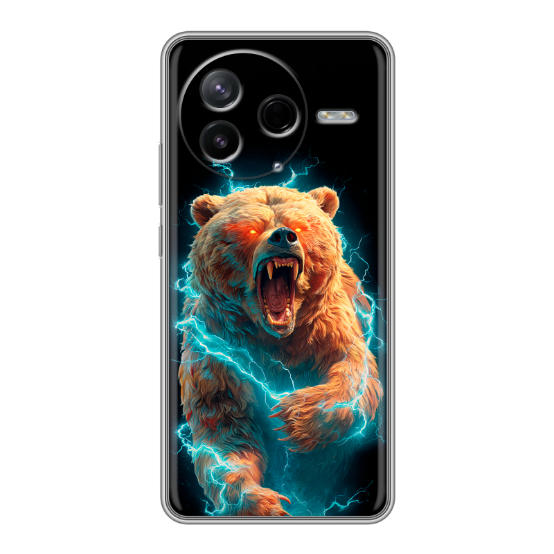 Силиконовый чехол на Poco F7 Pro с принтом Медведь Силиконовый чехол на Poco F7 Pro с принтом Медведь