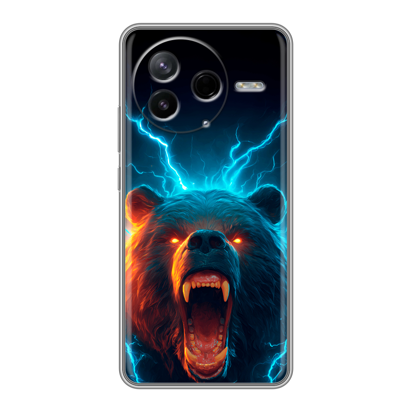 Силиконовый чехол на Poco F7 Pro с принтом Медведь Силиконовый чехол на Poco F7 Pro с принтом Медведь