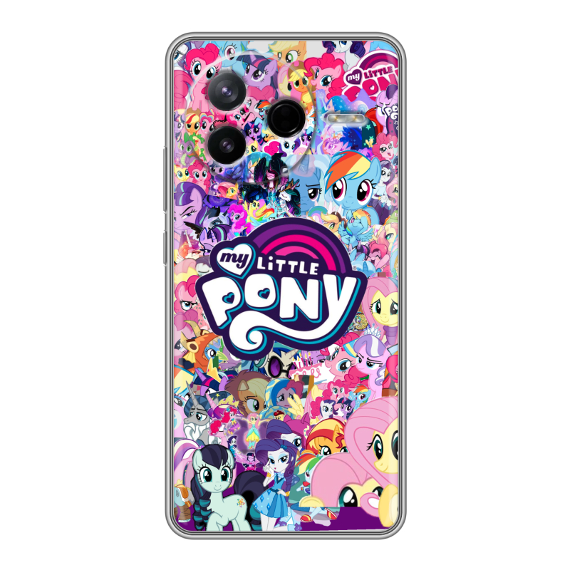 Силиконовый чехол на Poco F7 Pro с принтом My little pony Дружба чудо Силиконовый чехол на Poco F7 Pro с принтом My little pony Дружба чудо