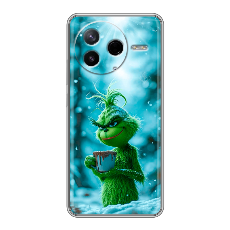 Силиконовый чехол на Poco F7 Pro с принтом Новый год гринч Силиконовый чехол на Poco F7 Pro с принтом Новый год гринч