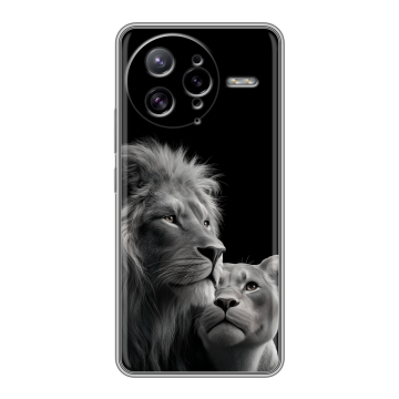 Силиконовый чехол на Poco F7 Ultra с принтом Лев кошки