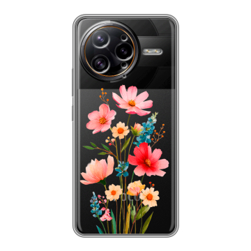 Силиконовый чехол на Poco F7 Ultra с принтом Цветы