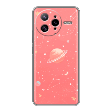 Силиконовый чехол на Poco F7 Ultra с принтом Розовый космос
