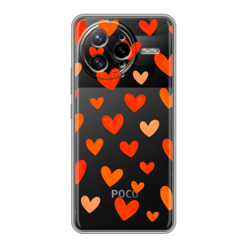 Силиконовый чехол на Poco F7 Ultra с принтом Сердечки