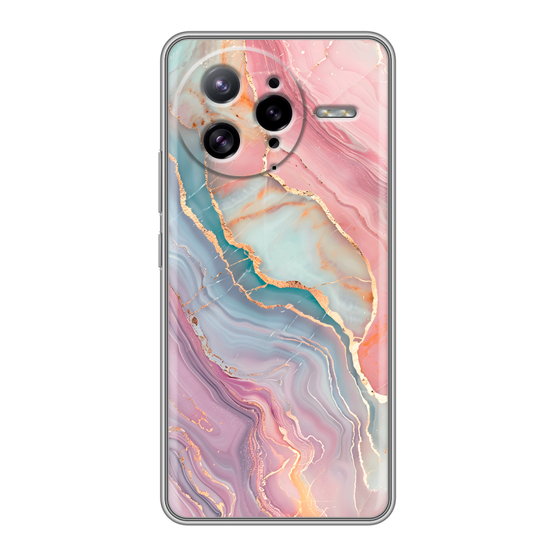 Силиконовый чехол на Poco F7 Ultra с принтом розовый мрамор Силиконовый чехол на Poco F7 Ultra с принтом розовый мрамор