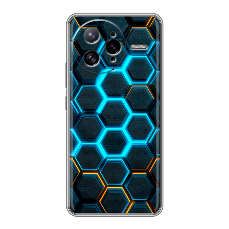 Силиконовый чехол на Poco F7 Ultra с принтом Неоновые соты Силиконовый чехол на Poco F7 Ultra с принтом Неоновые соты