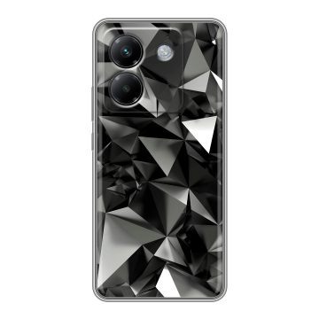 Силиконовый чехол на Poco M7 Pro 5G с принтом Черные кристаллы Силиконовый чехол на Poco M7 Pro 5G с принтом Черные кристаллы