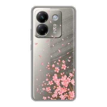 Силиконовый чехол на Poco M7 Pro 5G с принтом Ветка сакуры Силиконовый чехол на Poco M7 Pro 5G с принтом Ветка сакуры