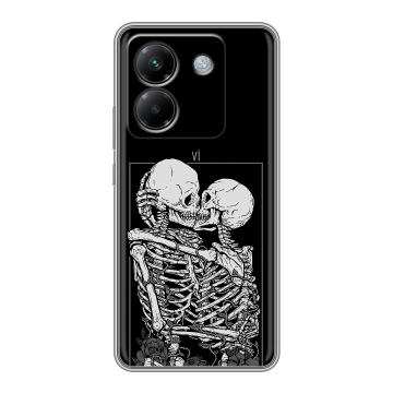 Силиконовый чехол на Poco M7 Pro 5G с принтом Поцелуй скелетов Силиконовый чехол на Poco M7 Pro 5G с принтом Поцелуй скелетов