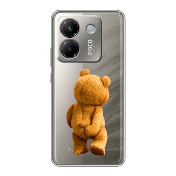 Силиконовый чехол на Poco M7 Pro 5G с принтом Медведь Силиконовый чехол на Poco M7 Pro 5G с принтом Медведь