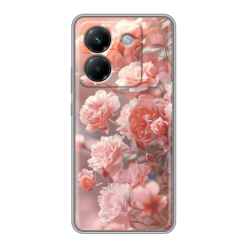 Силиконовый чехол на Poco M7 Pro 5G с принтом Розовые розы Силиконовый чехол на Poco M7 Pro 5G с принтом Розовые розы