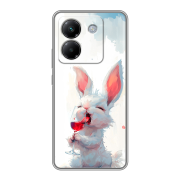 Силиконовый чехол на Poco M7 Pro 5G с принтом кролик зайчик Силиконовый чехол на Poco M7 Pro 5G с принтом кролик зайчик