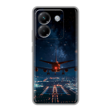Силиконовый чехол на Poco M7 Pro 5G с принтом самолет Силиконовый чехол на Poco M7 Pro 5G с принтом самолет