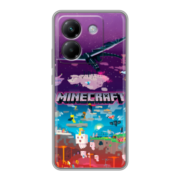 Силиконовый чехол на Poco M7 Pro 5G с принтом Майнкрафт Minecraft Силиконовый чехол на Poco M7 Pro 5G с принтом Майнкрафт Minecraft