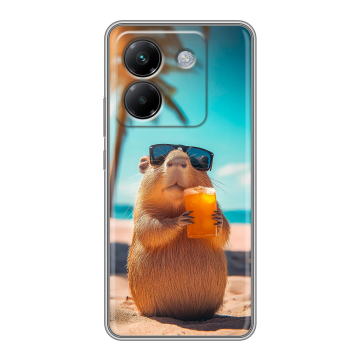 Силиконовый чехол на Poco M7 Pro 5G с принтом Капибара