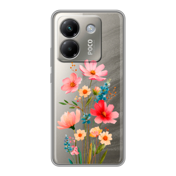 Силиконовый чехол на Poco M7 Pro 5G с принтом Цветы Силиконовый чехол на Poco M7 Pro 5G с принтом Цветы