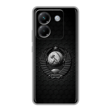 Силиконовый чехол на Poco M7 Pro 5G с принтом Герб Флаг СССР