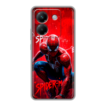 Силиконовый чехол на Poco M7 Pro 5G с принтом Spiderman Человек паук Силиконовый чехол на Poco M7 Pro 5G с принтом Spiderman Человек паук