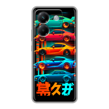 Силиконовый чехол на Poco M7 Pro 5G с принтом машины тачки Силиконовый чехол на Poco M7 Pro 5G с принтом машины тачки