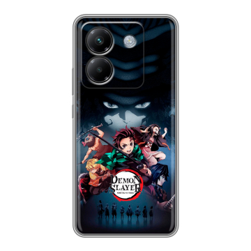 Силиконовый чехол на Poco M7 Pro 5G с принтом Demon Slayer Клинок рассекающий демонов
