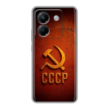 Силиконовый чехол на Poco M7 Pro 5G с принтом Флаг Герб СССР Силиконовый чехол на Poco M7 Pro 5G с принтом Флаг Герб СССР