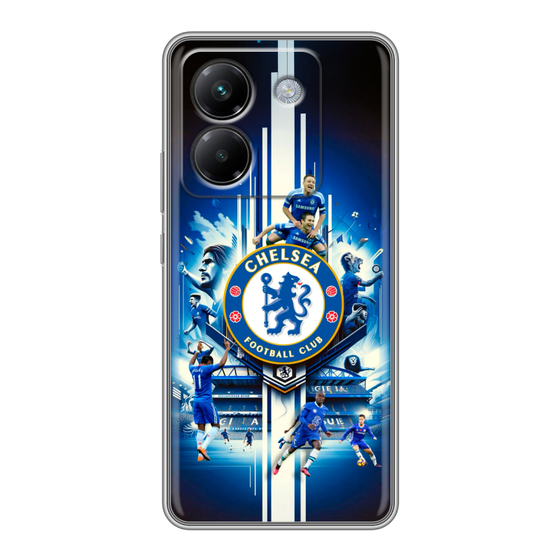 Силиконовый чехол на Poco M7 Pro 5G с принтом Chelsea Челси Силиконовый чехол на Poco M7 Pro 5G с принтом Chelsea Челси