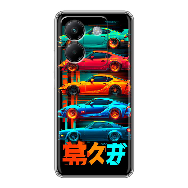 Силиконовый чехол на Poco M7 Pro 5G с принтом машины тачки Силиконовый чехол на Poco M7 Pro 5G с принтом машины тачки