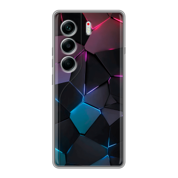 Силиконовый чехол на Tecno Camon 40 с принтом Геометрия неона