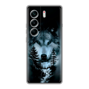Силиконовый чехол на Tecno Camon 40 с принтом Лесной волк