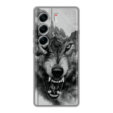 Силиконовый чехол на Tecno Camon 40 с принтом Волк