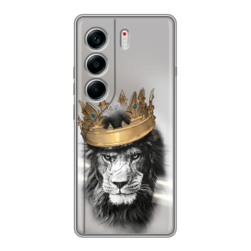 Силиконовый чехол на Tecno Camon 40 с принтом Лев с короной