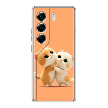Силиконовый чехол на Tecno Camon 40 с принтом Милые котики