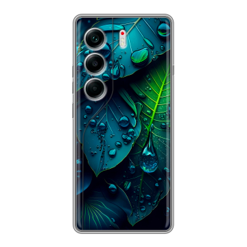 Силиконовый чехол на Tecno Camon 40 с принтом Листья