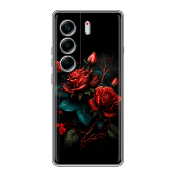 Силиконовый чехол на Tecno Camon 40 с принтом Розы красные