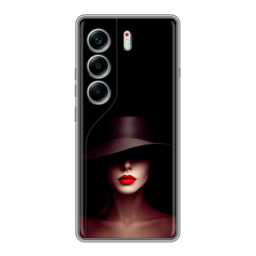 Силиконовый чехол на Tecno Camon 40 с принтом Девушка в шляпе Силиконовый чехол на Tecno Camon 40 с принтом Девушка в шляпе