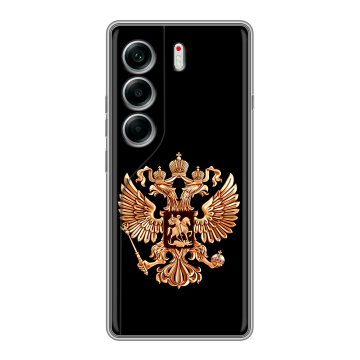 Силиконовый чехол на Tecno Camon 40 с принтом Герб России золотой Силиконовый чехол на Tecno Camon 40 с принтом Герб России золотой