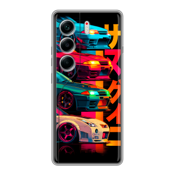 Силиконовый чехол на Tecno Camon 40 с принтом Гоночные машины Силиконовый чехол на Tecno Camon 40 с принтом Гоночные машины