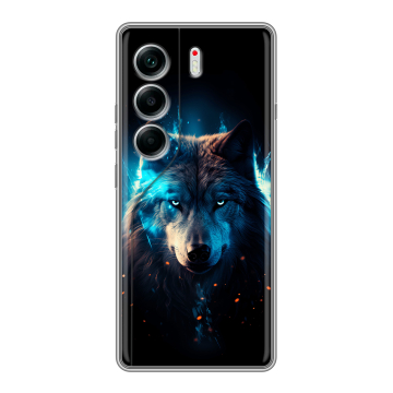 Силиконовый чехол на Tecno Camon 40 с принтом Волк ночной Силиконовый чехол на Tecno Camon 40 с принтом Волк ночной