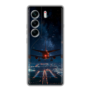 Силиконовый чехол на Tecno Camon 40 с принтом самолет