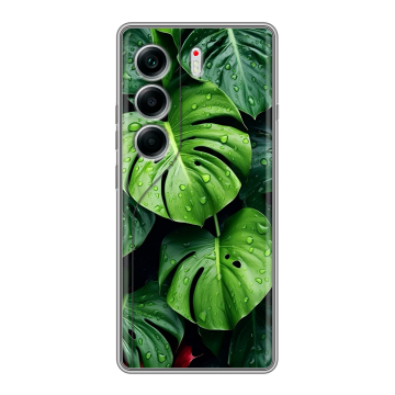Силиконовый чехол на Tecno Camon 40 с принтом Листья