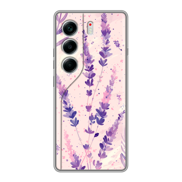 Силиконовый чехол на Tecno Camon 40 с принтом цветы лаванда Силиконовый чехол на Tecno Camon 40 с принтом цветы лаванда