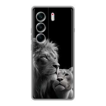Силиконовый чехол на Tecno Camon 40 с принтом Лев кошки