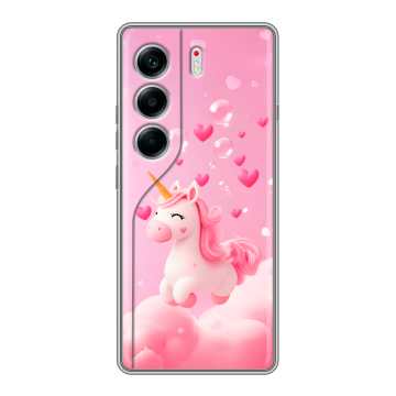 Силиконовый чехол на Tecno Camon 40 с принтом Единорог