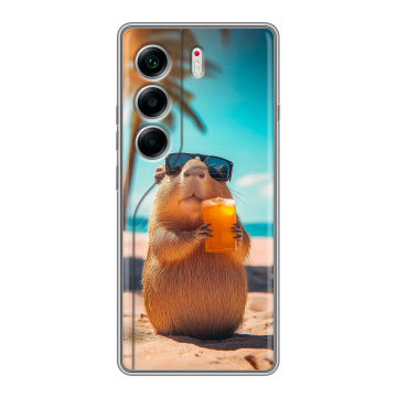 Силиконовый чехол на Tecno Camon 40 с принтом Капибара Силиконовый чехол на Tecno Camon 40 с принтом Капибара