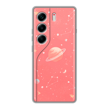 Силиконовый чехол на Tecno Camon 40 с принтом Розовый космос