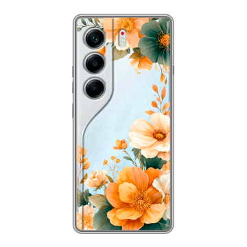 Силиконовый чехол на Tecno Camon 40 с принтом Цветы принт